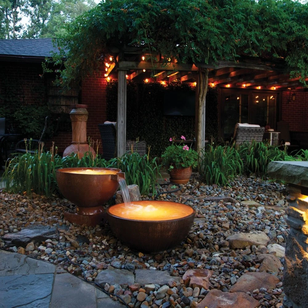 OASE Round Copper Bowl With Small Spillway - Image 4
